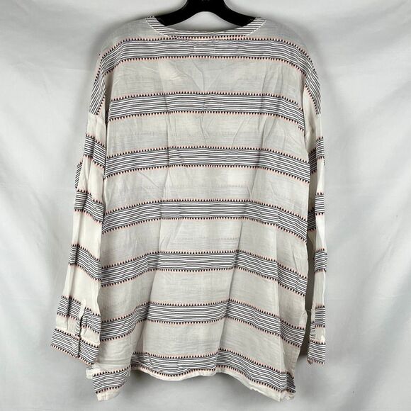 Old Navy Linen Look Strip Thin V-neck Top XL - Picture 3 of 12